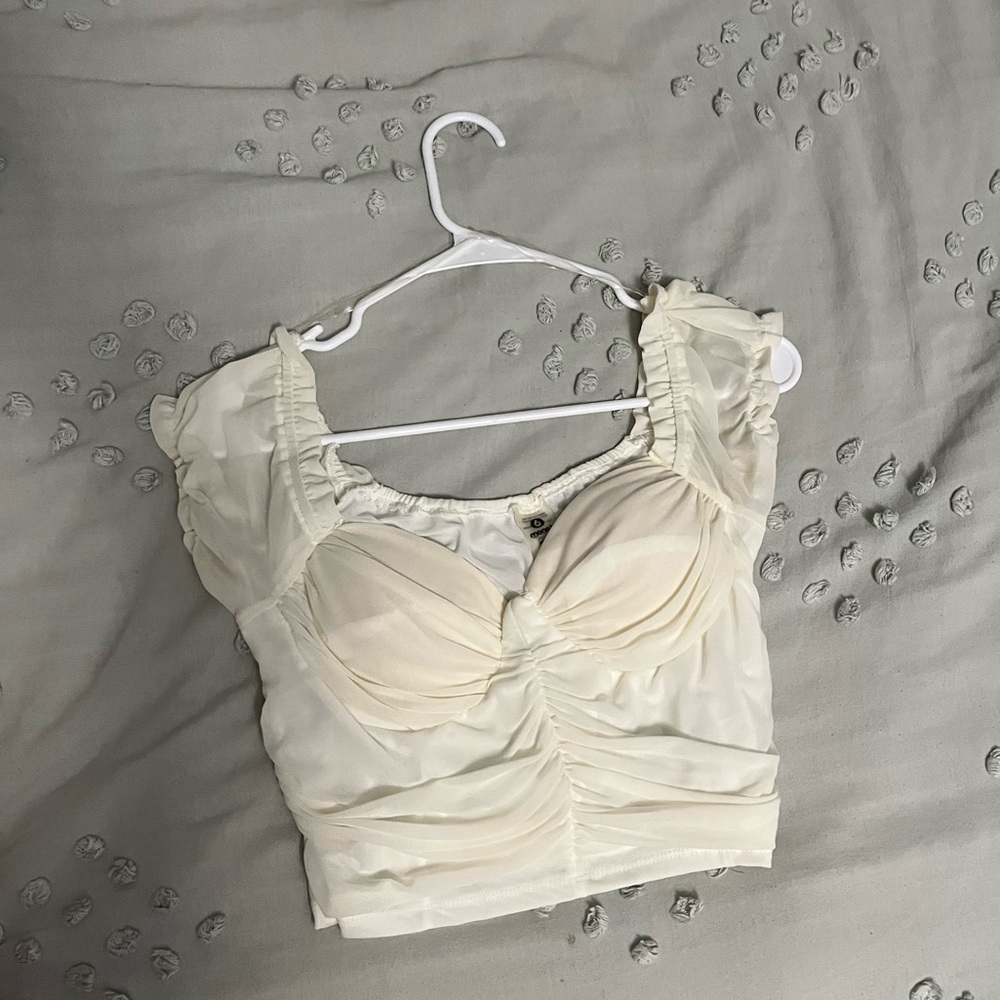 Coquette white crop top ✨